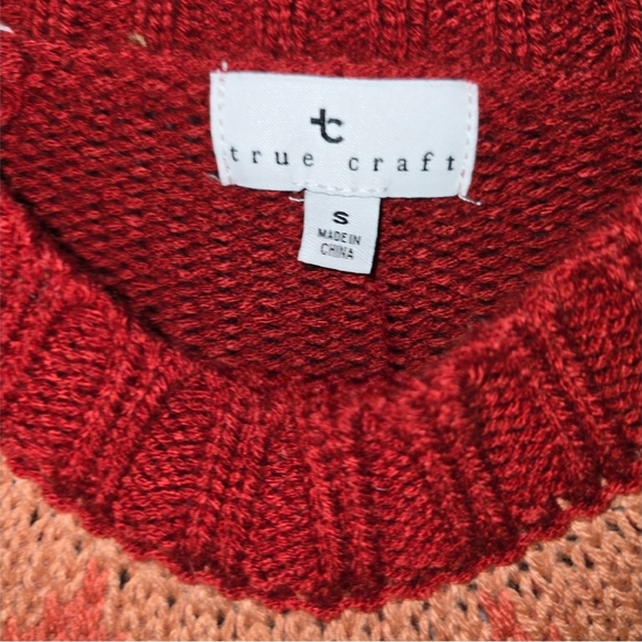 🆕True Craft Crew Neck Intarsia Sweater - Size Small - NWT - Picture 4 of 10